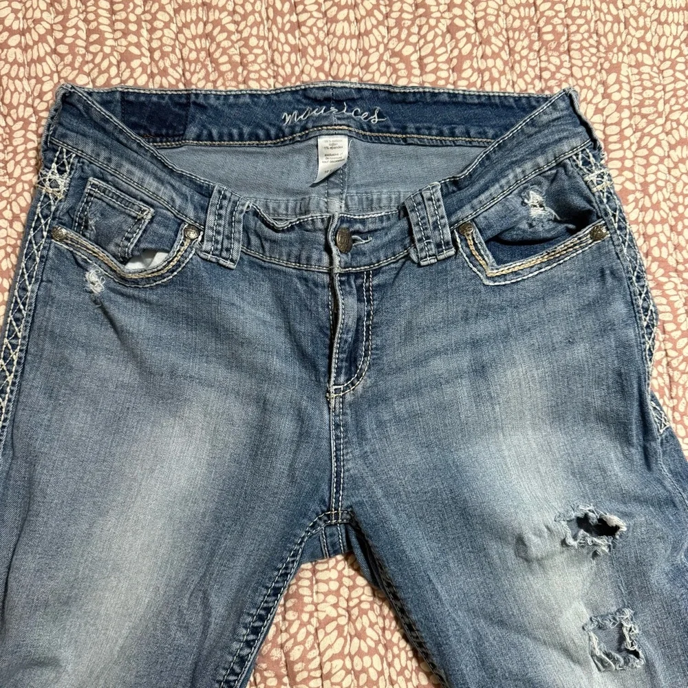 Maurices Blue Distressed Crop Jeans‎